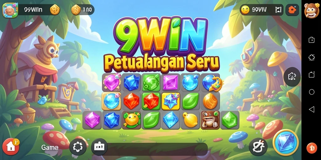 Gameplay seru dan penuh warna dari game Match-3 9WIN.