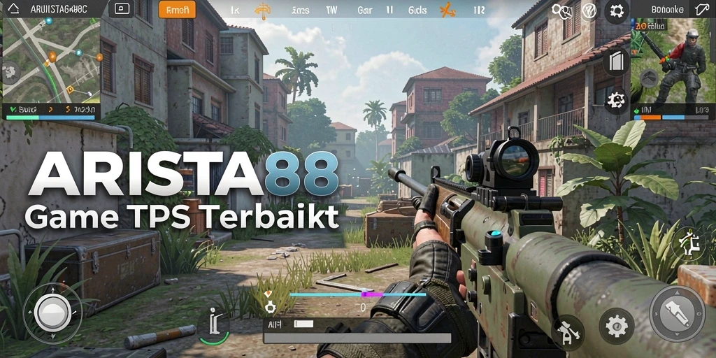 Tangkapan layar ARISTA88 menampilkan aksi tembak-menembak yang intens.