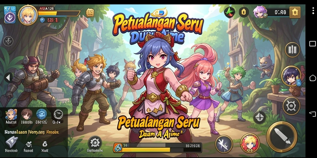 Tampilan gameplay ASIA128 yang penuh warna dan karakter Anime ikonik.