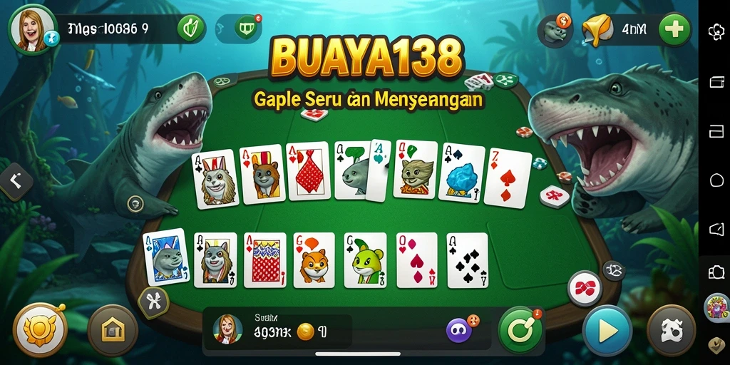 Screenshot BUAYA138 menampilkan keseruan bermain Gaple dengan teman-teman.