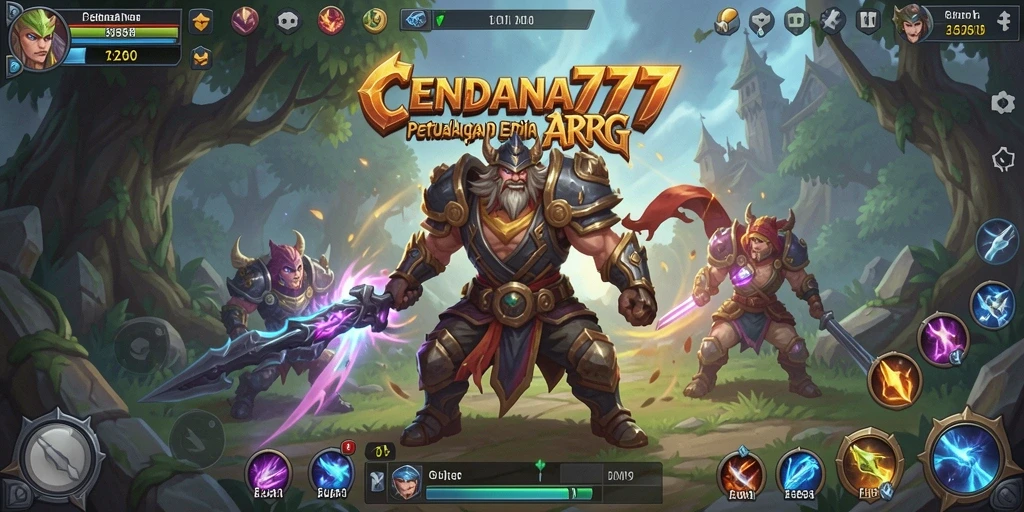 Tampilan gameplay mendebarkan CENDANA777 dalam pertempuran ARPG.