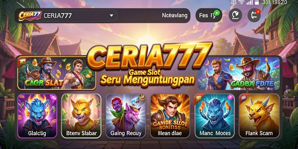 Tampilan gameplay CERIA777 dengan simbol dan fitur menarik.