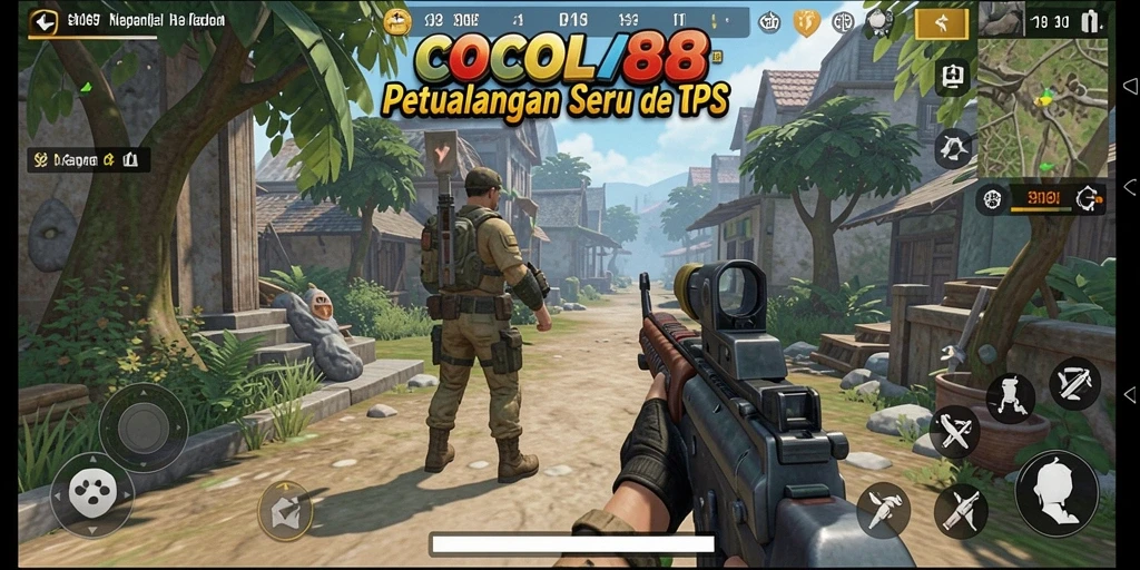 Tampilan aksi intens dalam game TPS COCOL88.