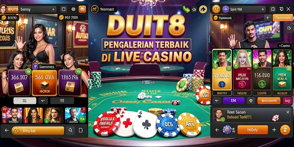 Tampilan gameplay Live Casino yang seru dan interaktif di DUIT8.
