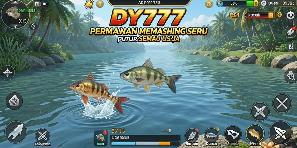 Screenshot gameplay DY777 dengan aksi memancing yang menegangkan.