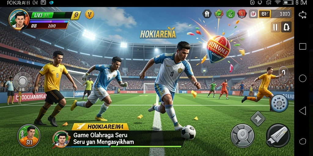 Tampilan seru gameplay HOKIARENA dalam kompetisi olahraga.