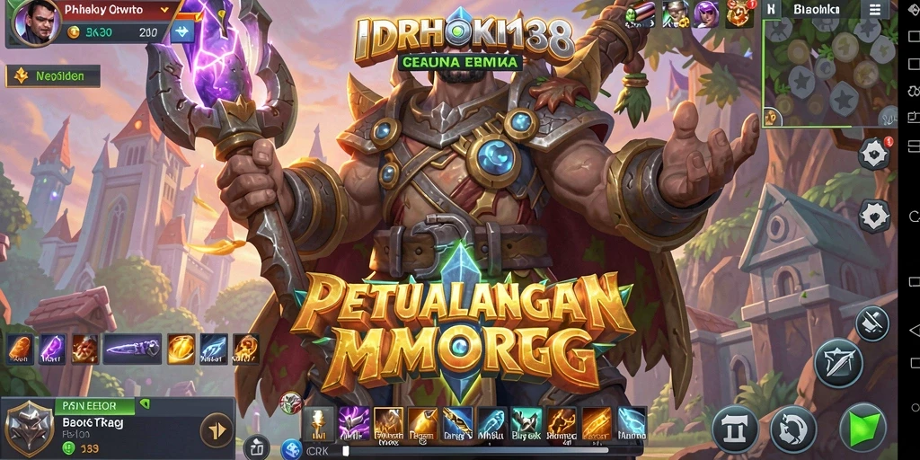 Screenshot menampilkan aksi seru dalam game MMORPG IDRHOKI138.