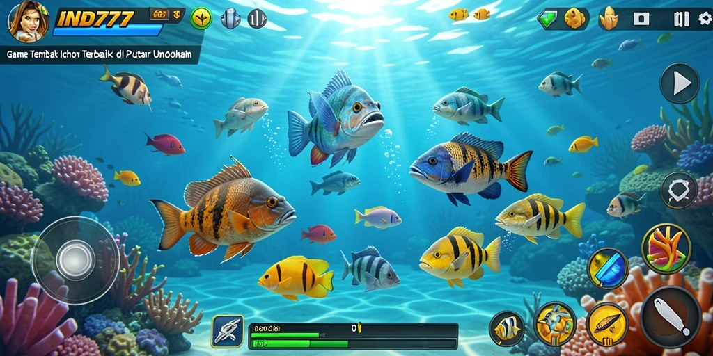 Tampilan gameplay seru game Tembak Ikan IND777.