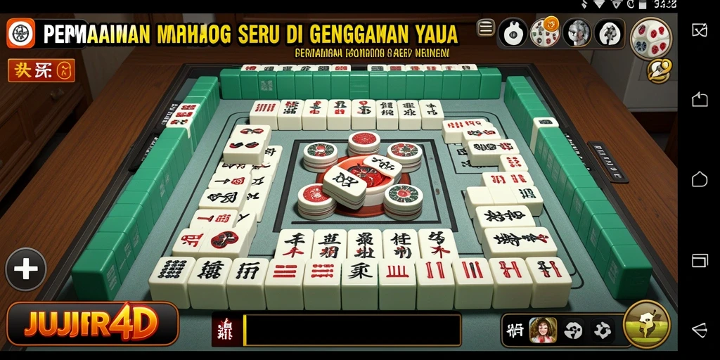 Screenshot gameplay JUJUR4D menampilkan suasana permainan Mahjong yang menarik.