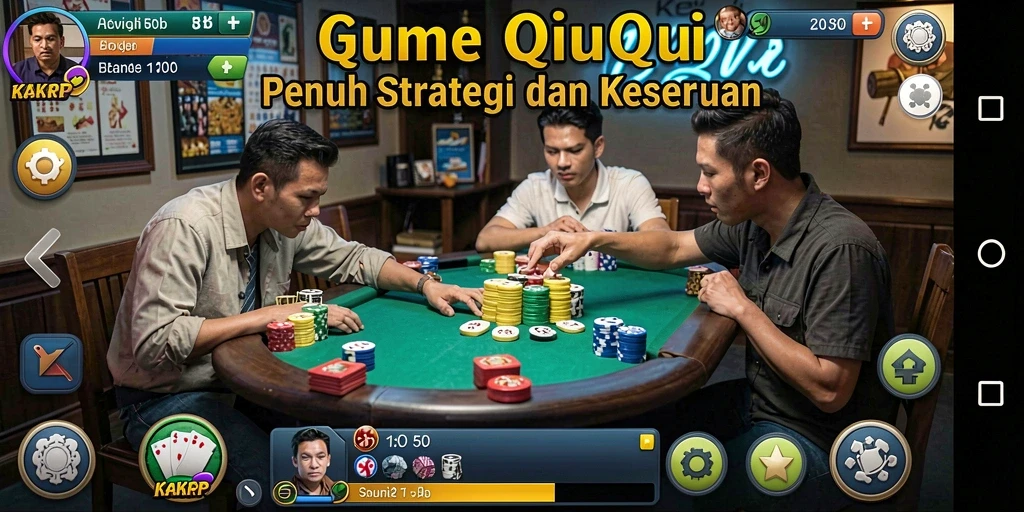 Screenshot gameplay KAKRP menampilkan keseruan bermain QiuQiu.