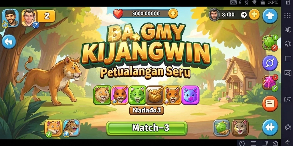 Tampilan gameplay KIJANGWIN yang seru dalam kategori Match-3.