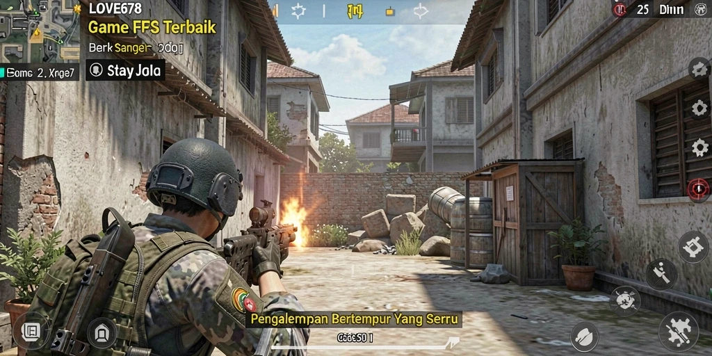 Tampilan gameplay intens dari LOVE678 dengan aksi tembak-menembak yang mendebarkan.