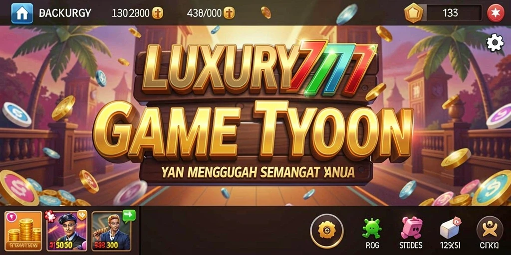 Screenshot gameplay LUXURY777 menampilkan keseruan dalam membangun bisnis Tycoon.