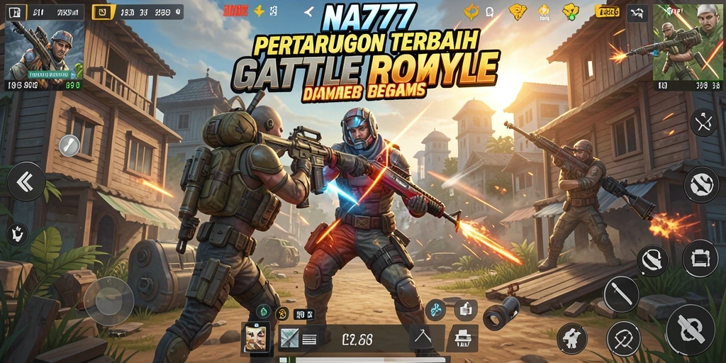 Screenshot NA777 menampilkan aksi pertarungan menegangkan dalam Battle Royale.