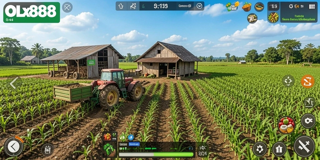 Tampilan menarik dari gameplay OLX888 yang menghadirkan pengalaman pertanian.