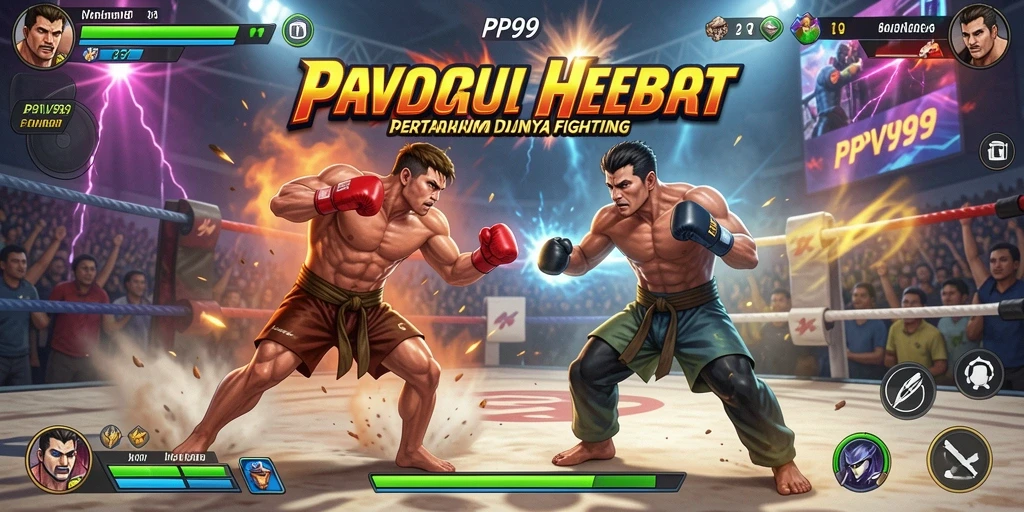 Tangkapan layar utama PPV99 menampilkan aksi pertarungan yang mendebarkan.