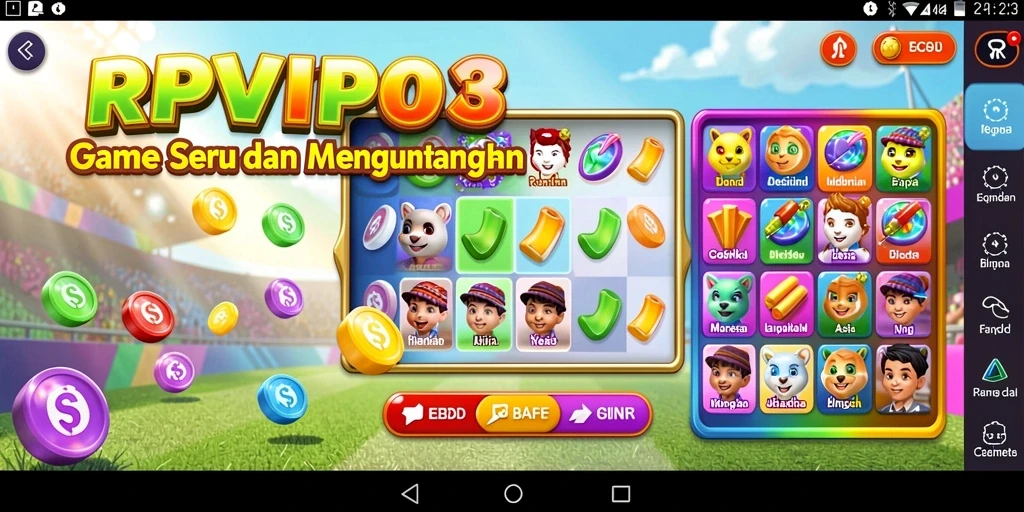 Screenshot utama RPVIP3 menampilkan gameplay Bingo yang seru.
