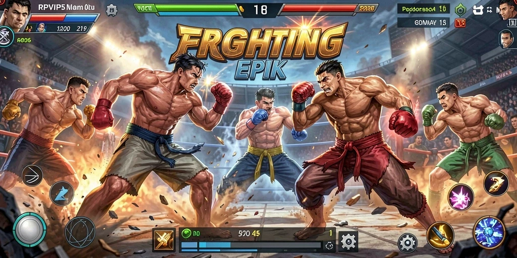 Gameplay RPVIP5 menampilkan pertarungan yang mendebarkan dan gaya bertarung karakter.