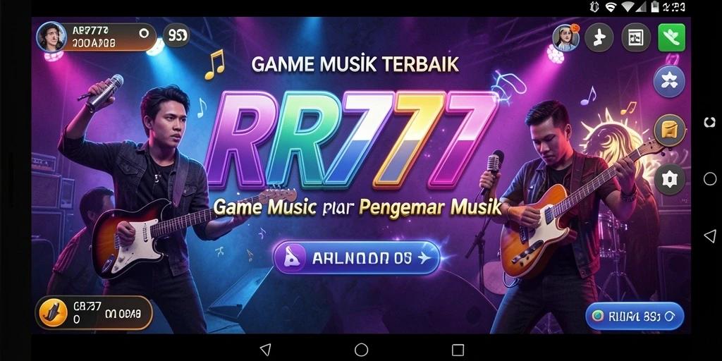 Tangkapan layar RR777 menampilkan gameplay musik yang interaktif dan menyenangkan.
