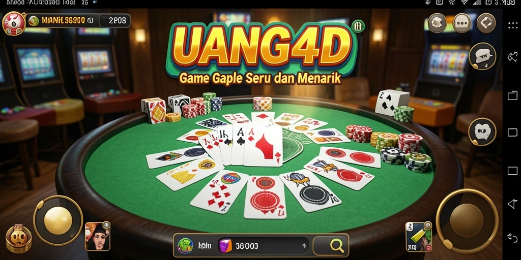 Screenshot gameplay UANG4D menampilkan suasana seru permainan Gaple.