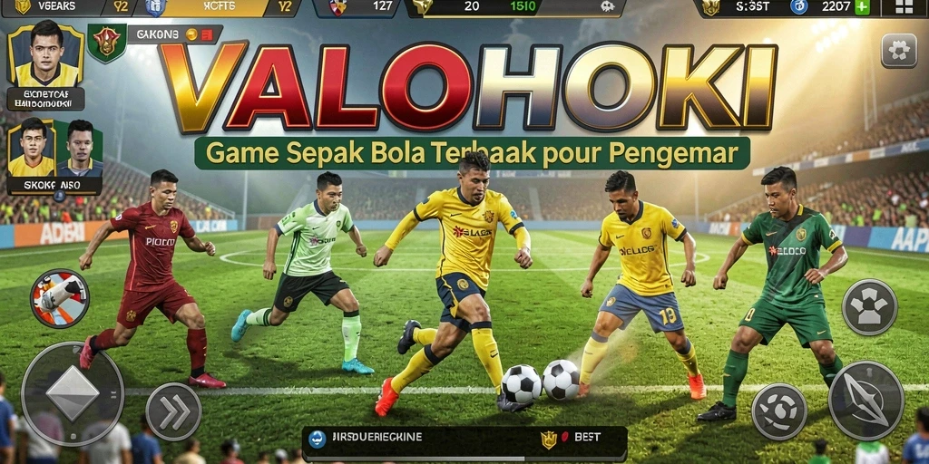 Tampilan gameplay dari VALOHOKI yang penuh aksi di lapangan sepak bola.
