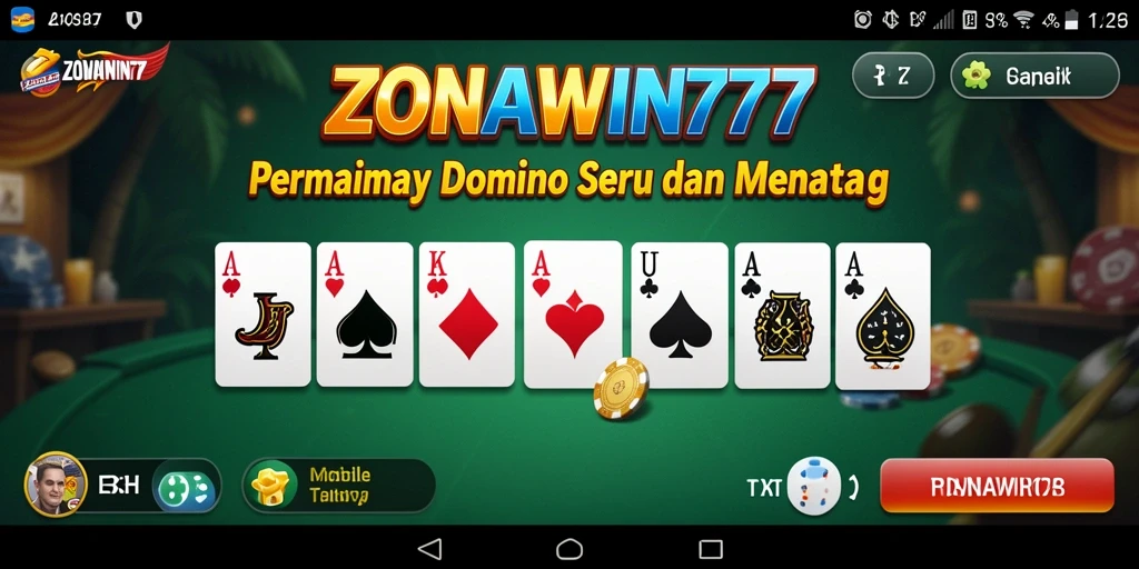 Screenshot permainan ZONAWIN777 menampilkan aksi seru permainan Domino.